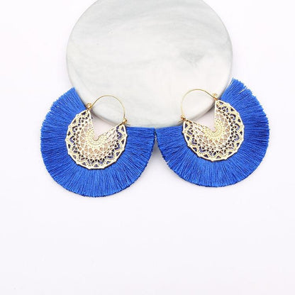 Boho Chic Fan Shaped Earrings Earrings - The Burner Shop
