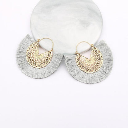 Boho Chic Fan Shaped Earrings Earrings - The Burner Shop