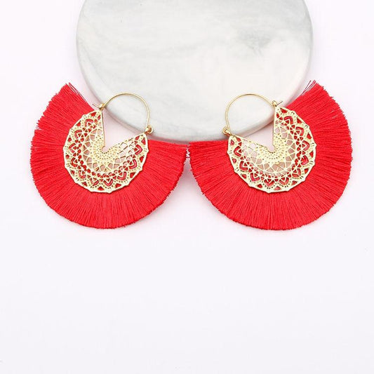 Boho Chic Fan Shaped Earrings Earrings - The Burner Shop