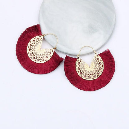 Boho Chic Fan Shaped Earrings Earrings - The Burner Shop