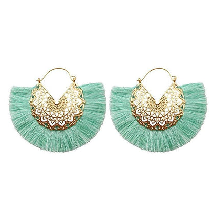 Boho Chic Fan Shaped Earrings Earrings - The Burner Shop
