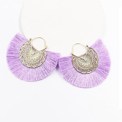 Boho Chic Fan Shaped Earrings Earrings - The Burner Shop