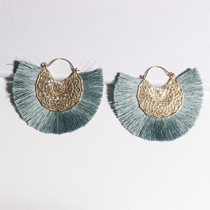 Boho Chic Fan Shaped Earrings Earrings - The Burner Shop
