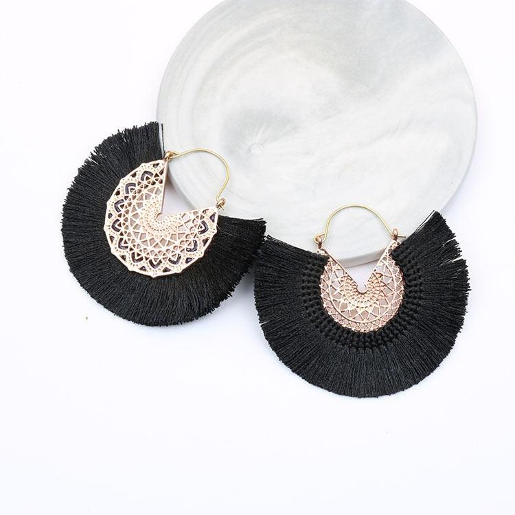 Boho Chic Fan Shaped Earrings Earrings - The Burner Shop