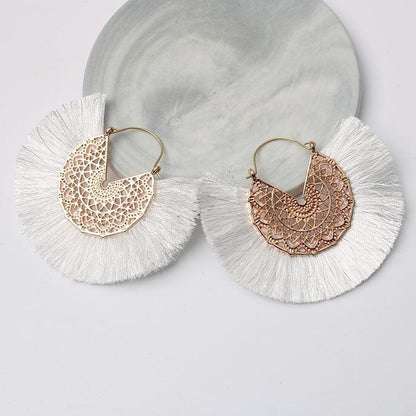 Boho Chic Fan Shaped Earrings Earrings - The Burner Shop
