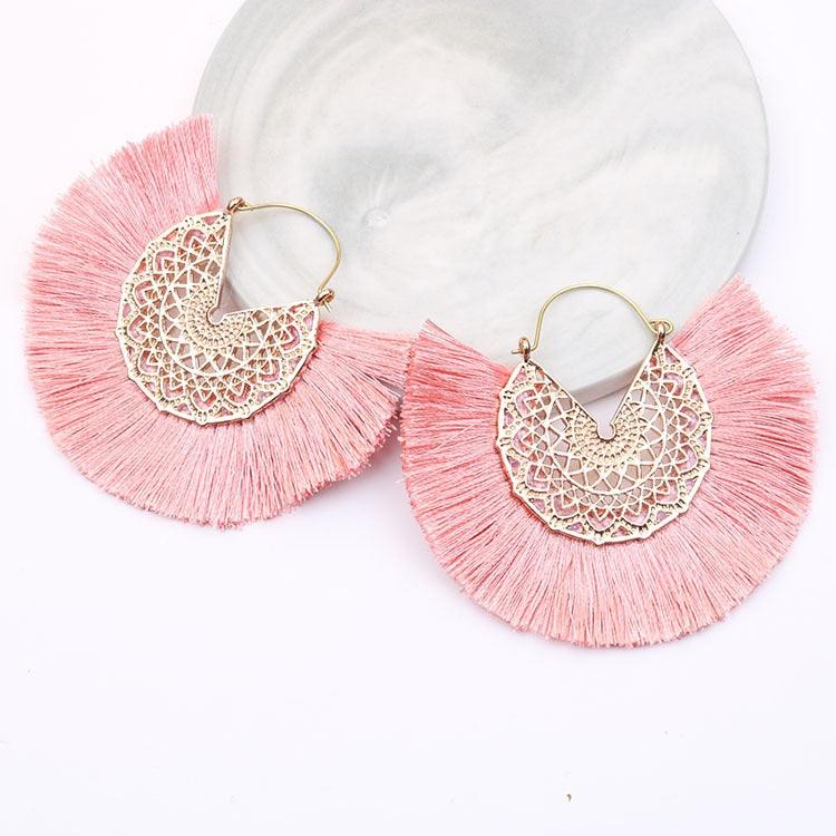 Boho Chic Fan Shaped Earrings Earrings - The Burner Shop