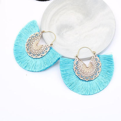 Boho Chic Fan Shaped Earrings Earrings - The Burner Shop