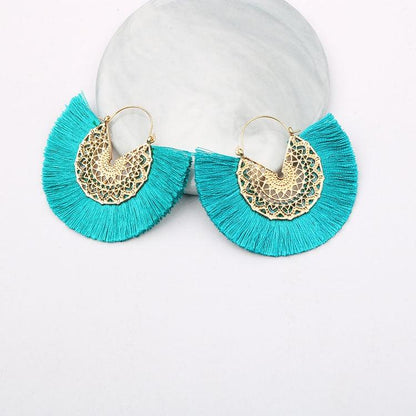 Boho Chic Fan Shaped Earrings Earrings - The Burner Shop