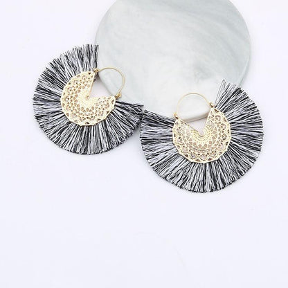 Boho Chic Fan Shaped Earrings Earrings - The Burner Shop