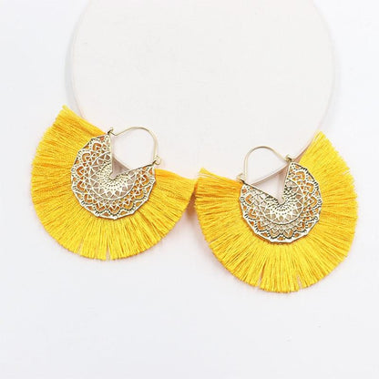 Boho Chic Fan Shaped Earrings Earrings - The Burner Shop