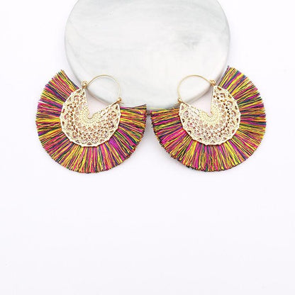 Boho Chic Fan Shaped Earrings Earrings - The Burner Shop