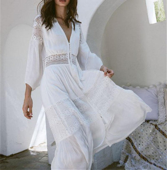 Boho Chic Hollow Out Beach Cover Up Cover Ups - The Burner Shop