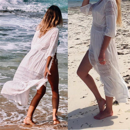 Boho Chic Hollow Out Beach Cover Up Cover Ups - The Burner Shop