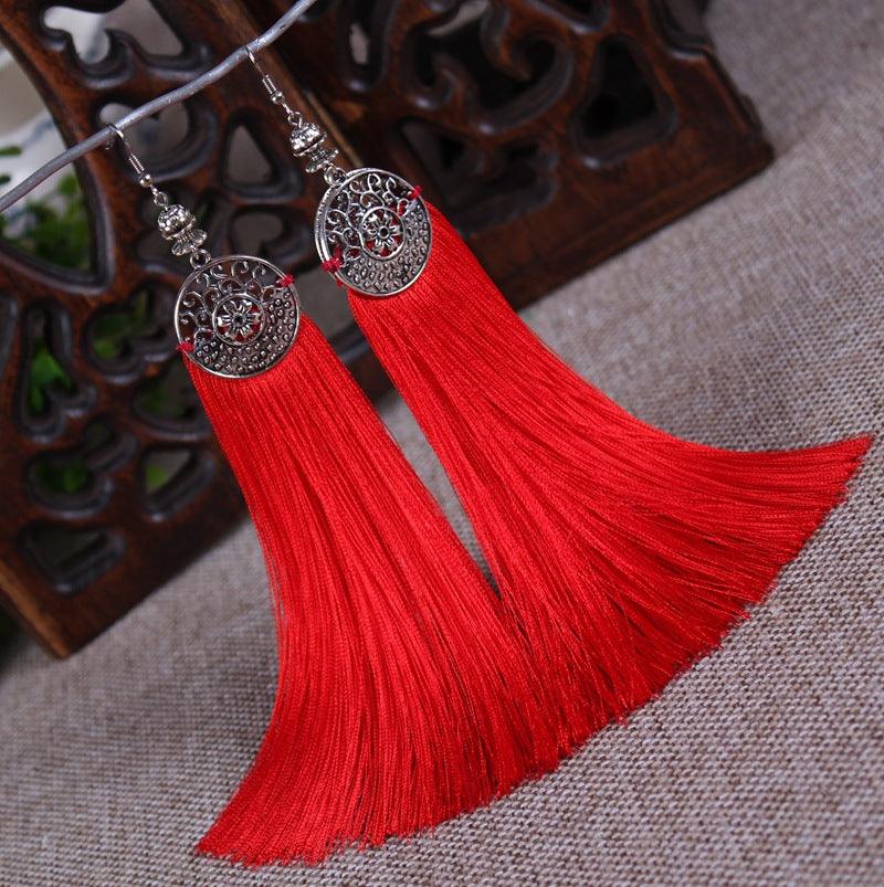 Boho Chic Long Tassel Drop Earring Earrings - The Burner Shop