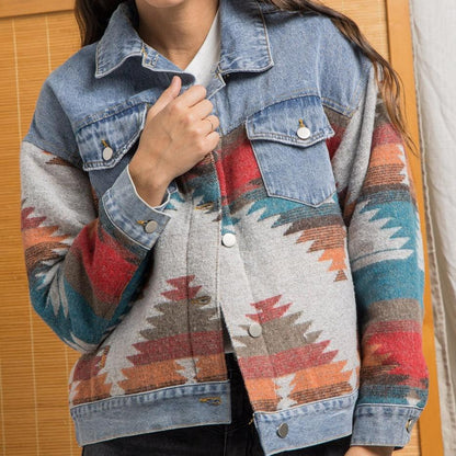 Boho Chic Retro Denim Jacket Jackets - The Burner Shop