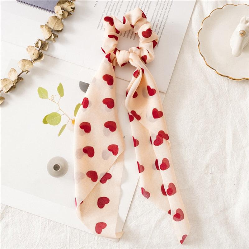 Boho Chic Ribbon Hair Scrunchies Hair Tie - The Burner Shop