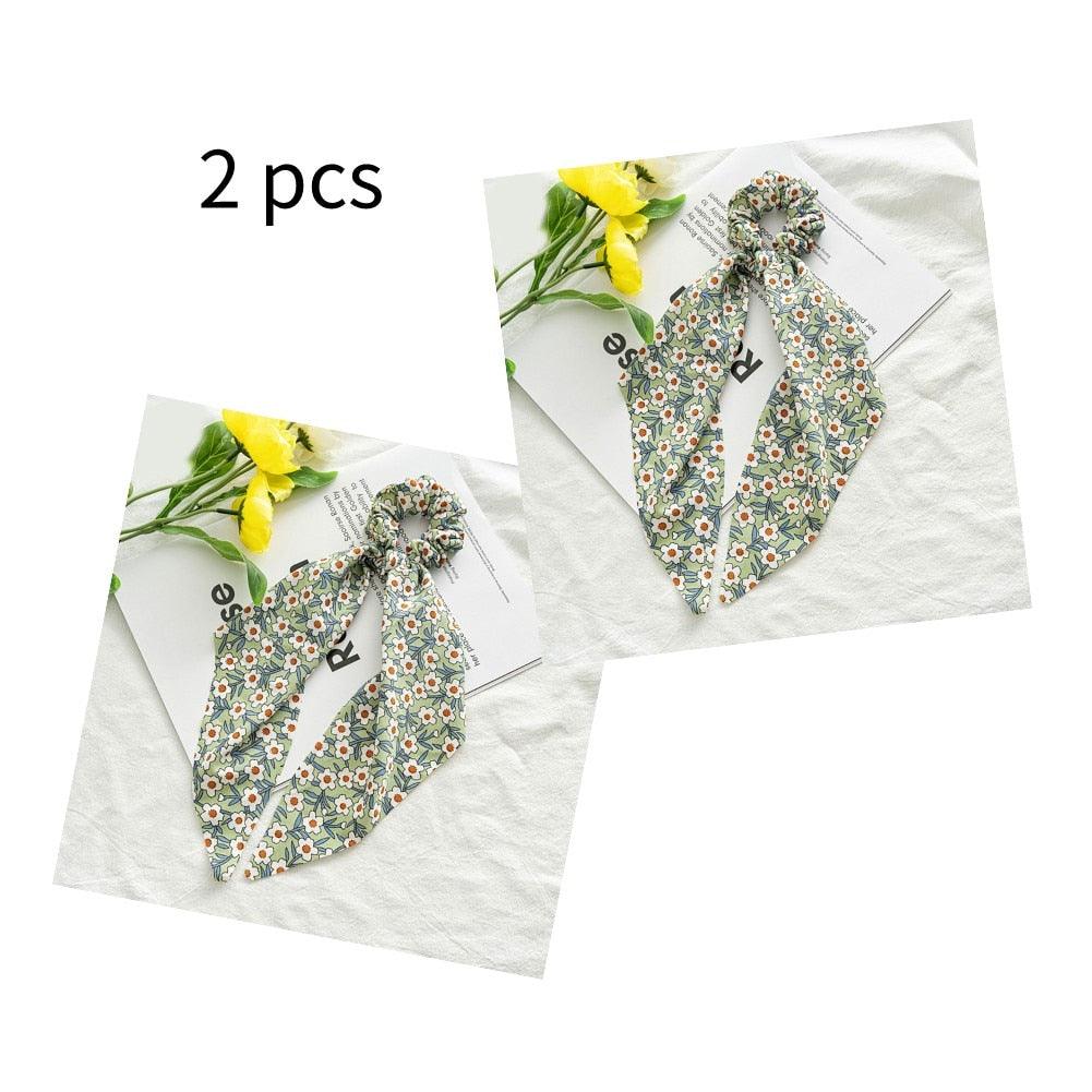 Boho Chic Ribbon Hair Scrunchies Hair Tie - The Burner Shop