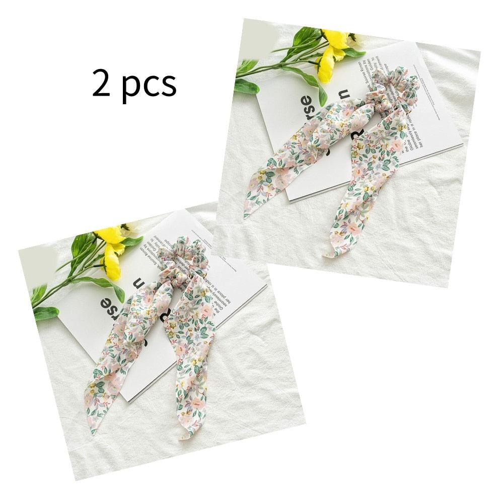 Boho Chic Ribbon Hair Scrunchies Hair Tie - The Burner Shop