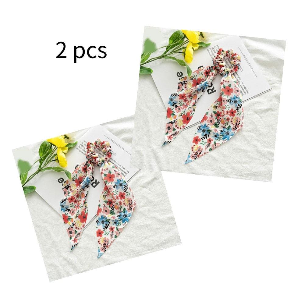Boho Chic Ribbon Hair Scrunchies Hair Tie - The Burner Shop