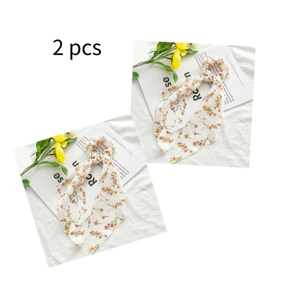 Boho Chic Ribbon Hair Scrunchies Hair Tie - The Burner Shop