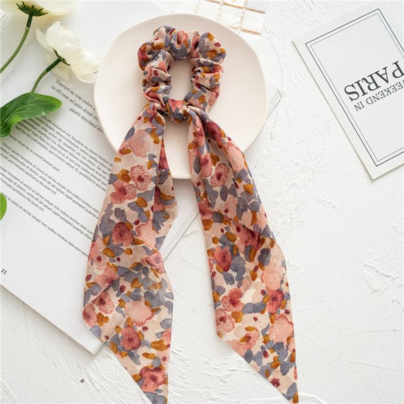 Boho Chic Ribbon Hair Scrunchies Hair Tie - The Burner Shop