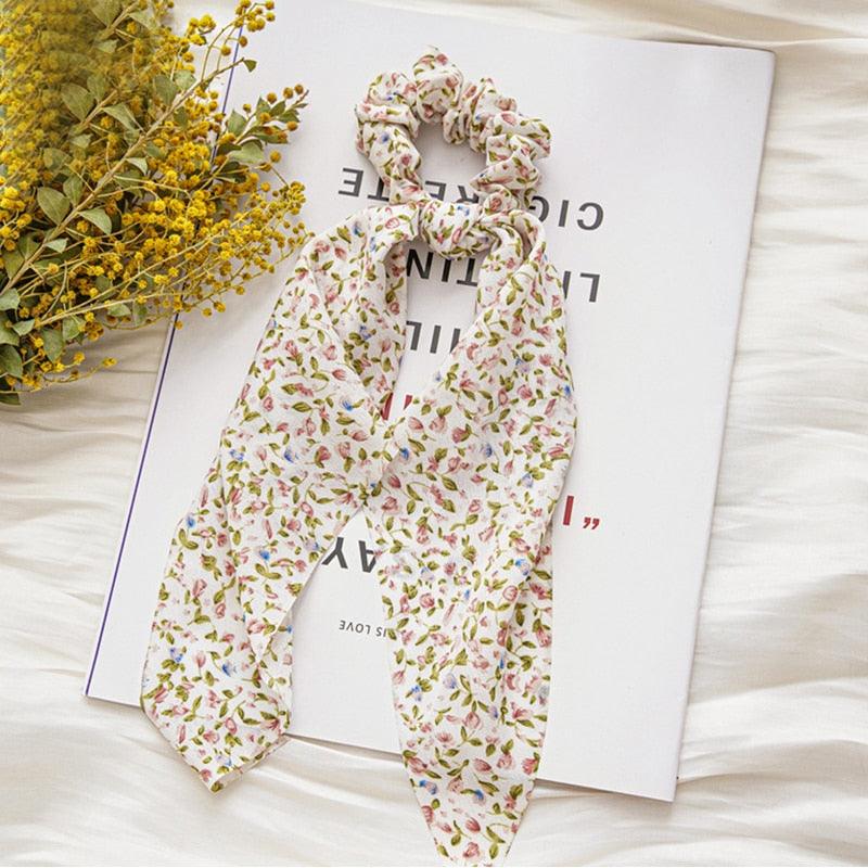 Boho Chic Ribbon Hair Scrunchies Hair Tie - The Burner Shop