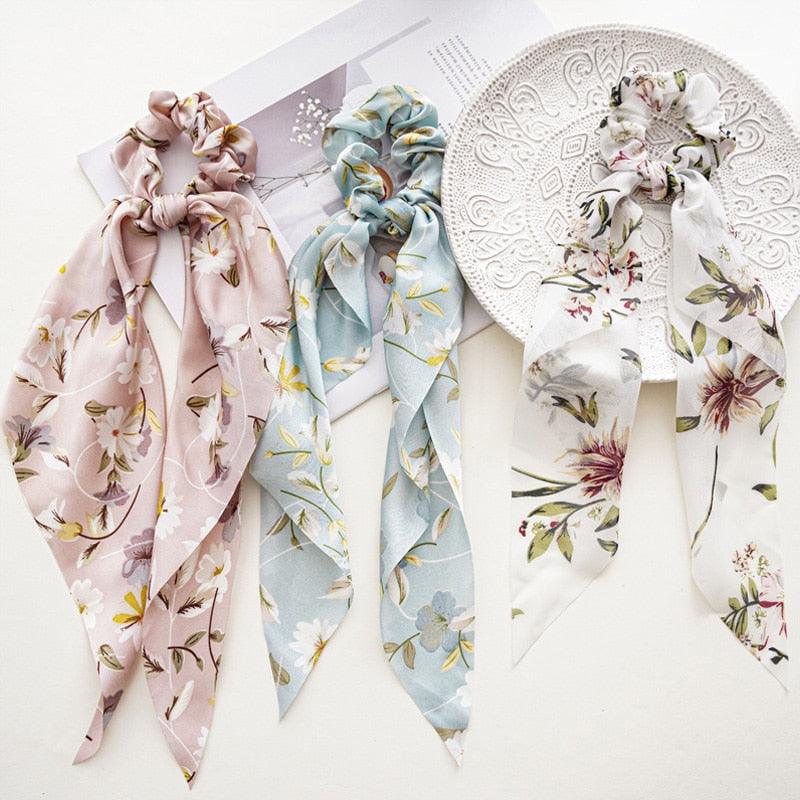 Boho Chic Ribbon Hair Scrunchies Hair Tie - The Burner Shop