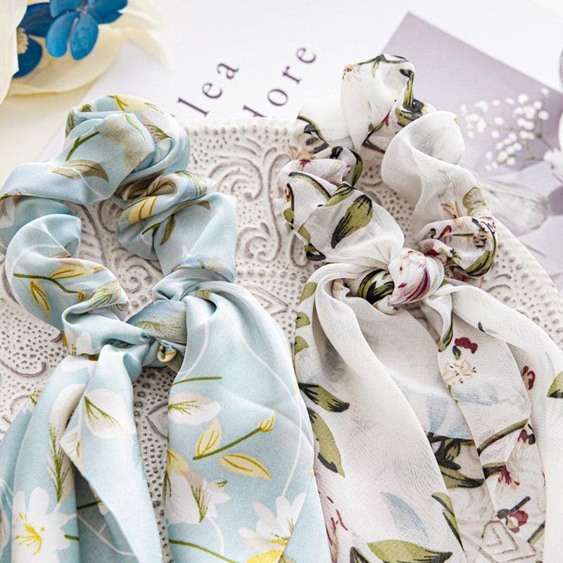 Boho Chic Ribbon Hair Scrunchies Hair Tie - The Burner Shop