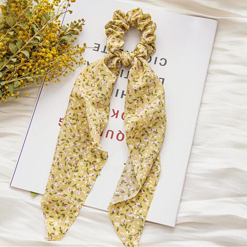 Boho Chic Ribbon Hair Scrunchies Hair Tie - The Burner Shop