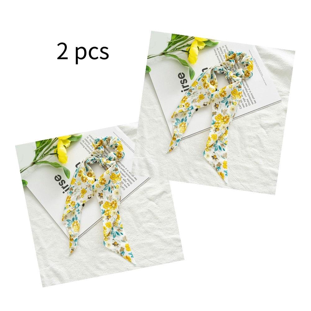 Boho Chic Ribbon Hair Scrunchies Hair Tie - The Burner Shop
