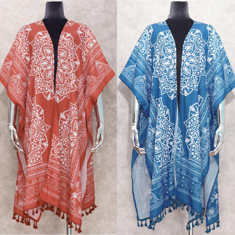 Boho Chic Short Printed Beach Cover Up Cover Ups - The Burner Shop