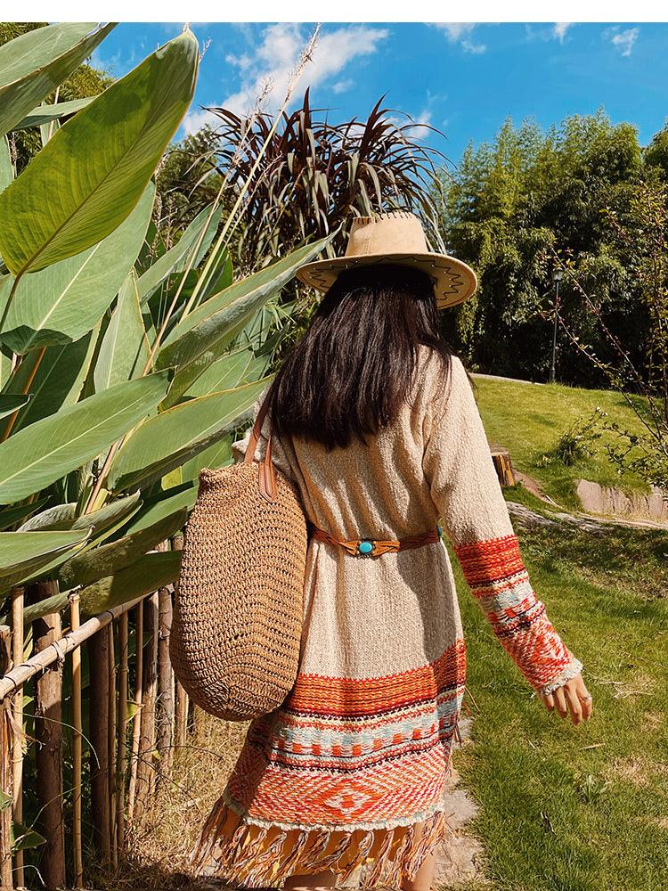 Boho Chic Tassel Knitted Cardigan Cardigans - The Burner Shop