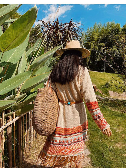 Boho Chic Tassel Knitted Cardigan Cardigans - The Burner Shop