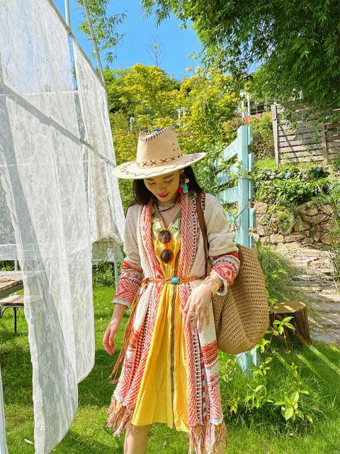 Boho Chic Tassel Knitted Cardigan Cardigans - The Burner Shop