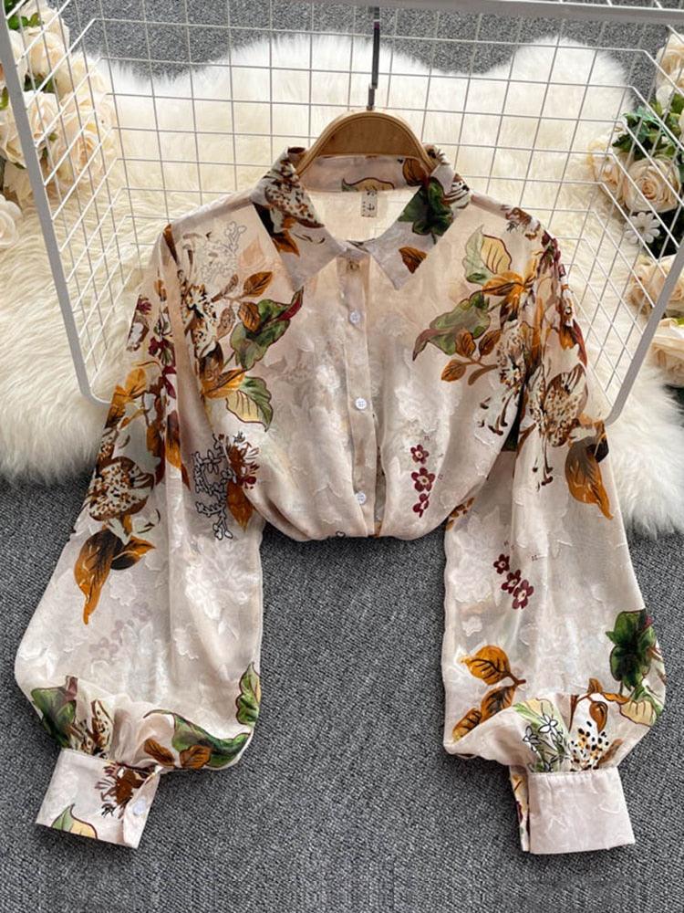 Boho Chiffon Floral Blouse Tops - The Burner Shop