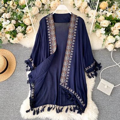 Boho Cotton Long Bikini Cover Cover Ups - The Burner Shop
