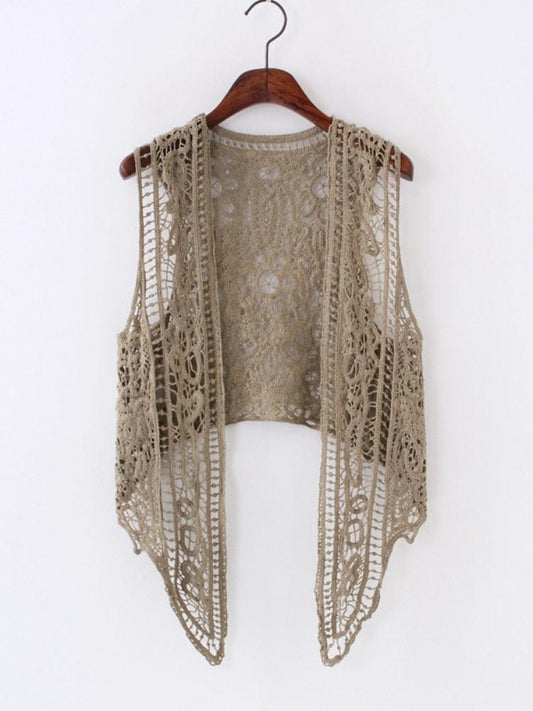 Boho Crochet Vest Vests - The Burner Shop