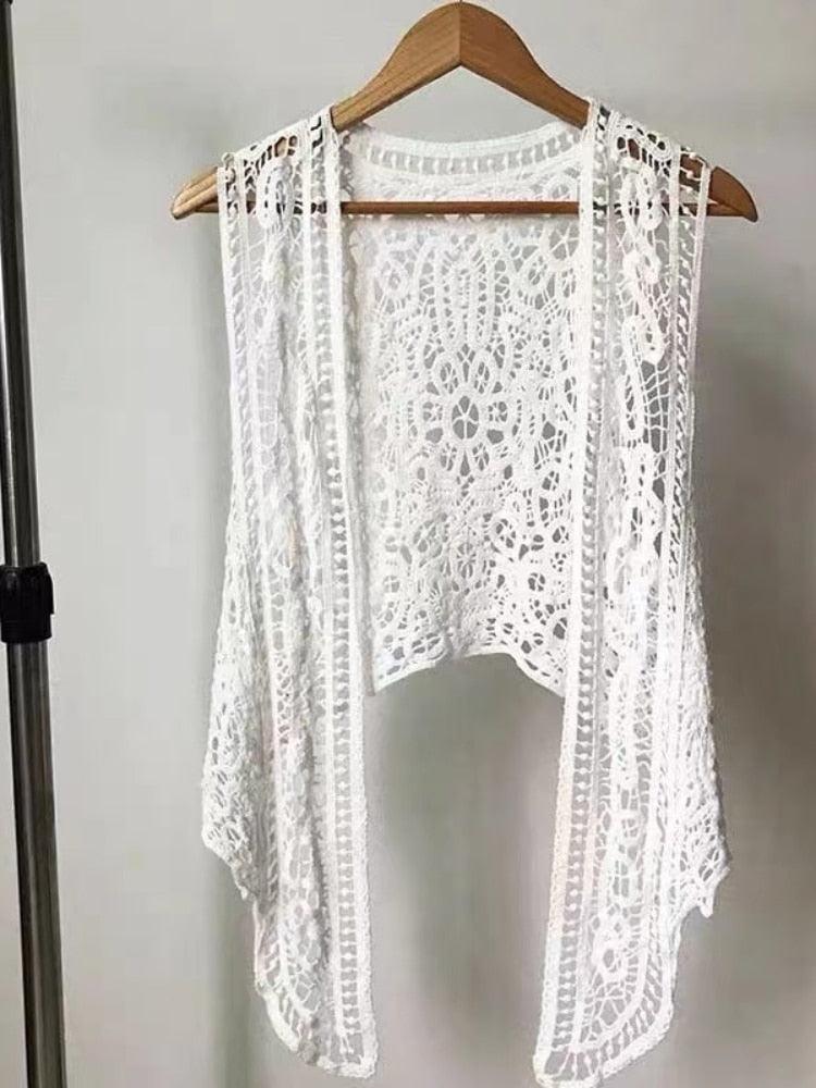 Boho Crochet Vest Vests - The Burner Shop