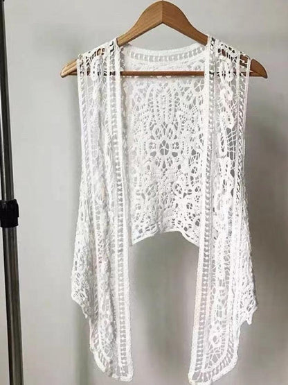 Boho Crochet Vest Vests - The Burner Shop