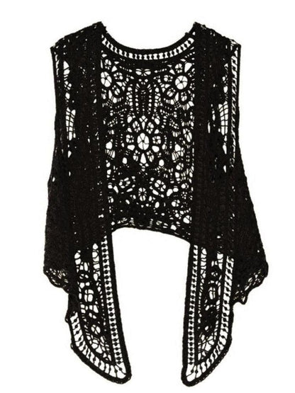 Boho Crochet Vest Vests - The Burner Shop