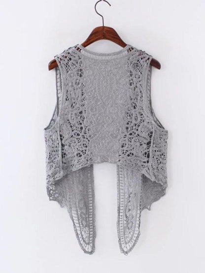 Boho Crochet Vest Vests - The Burner Shop
