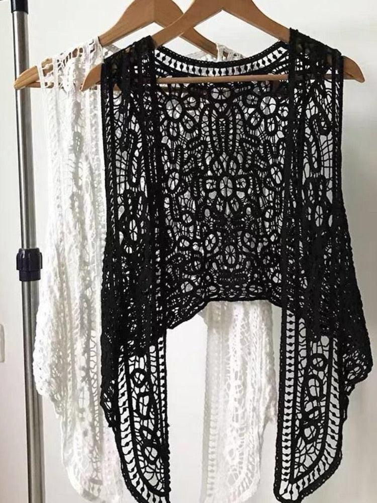 Boho Crochet Vest Vests - The Burner Shop