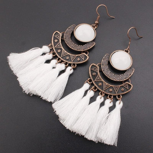 Boho Drop Tassel Earrings Earrings - The Burner Shop