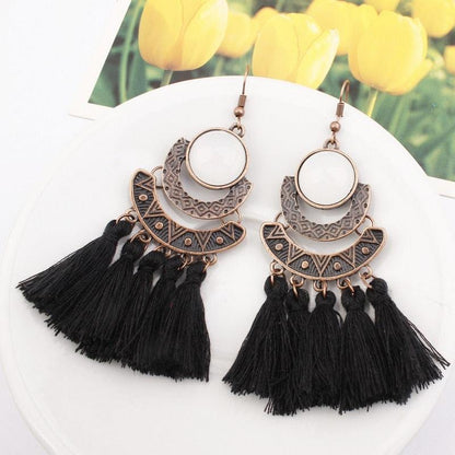 Boho Drop Tassel Earrings Earrings - The Burner Shop