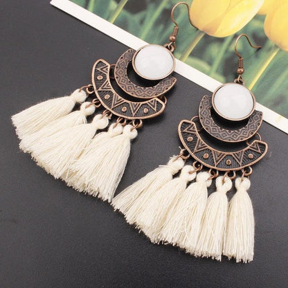 Boho Drop Tassel Earrings Earrings - The Burner Shop