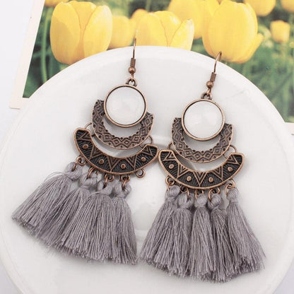 Boho Drop Tassel Earrings Earrings - The Burner Shop