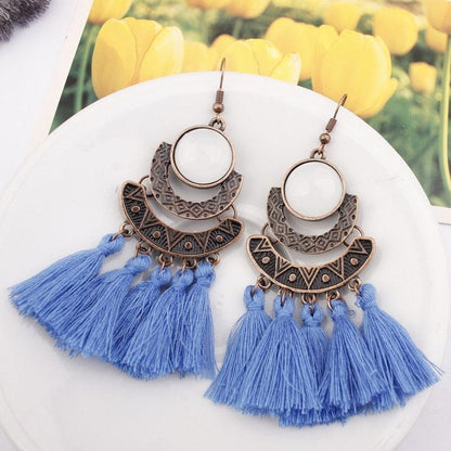 Boho Drop Tassel Earrings Earrings - The Burner Shop