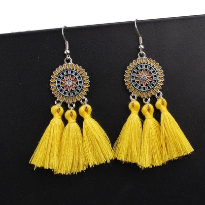 Boho Drop Tassel Earrings Earrings - The Burner Shop
