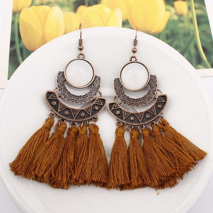 Boho Drop Tassel Earrings Earrings - The Burner Shop