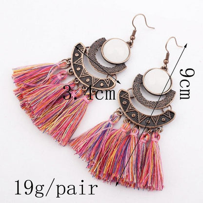Boho Drop Tassel Earrings Earrings - The Burner Shop